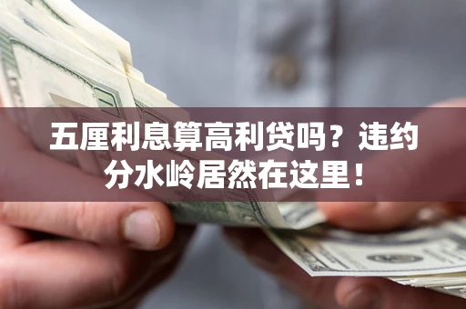 济南五厘利息算高利贷吗？违约分水岭居然在这里！