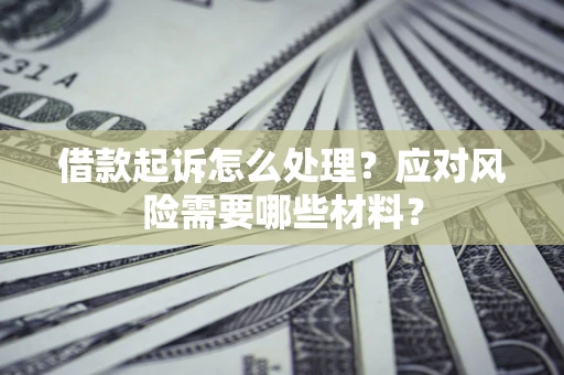 济南借款起诉怎么处理？应对风险需要哪些材料？